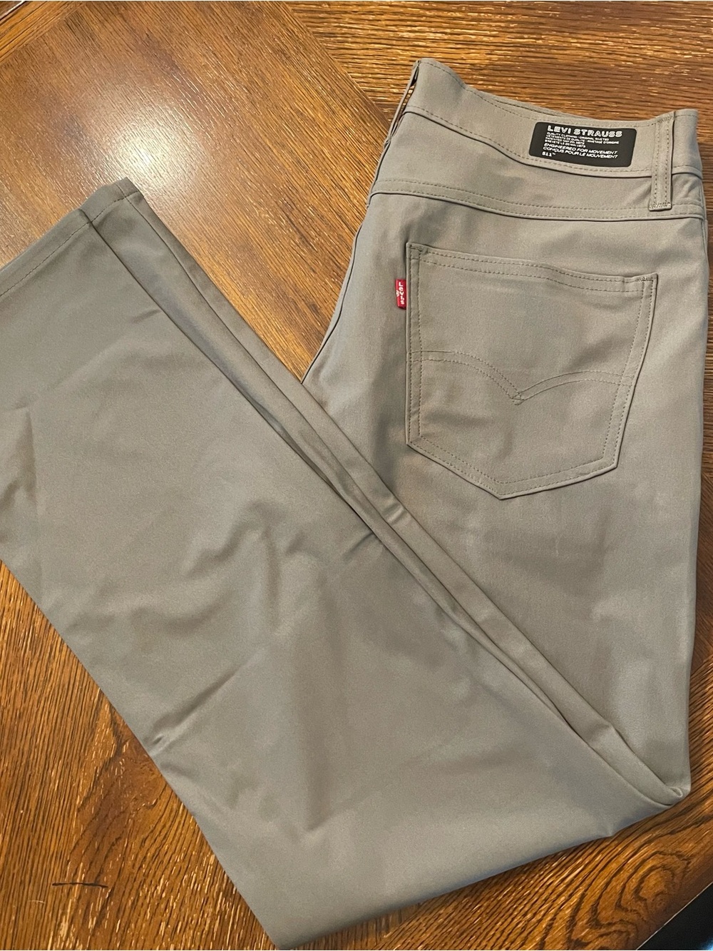 Levi's Olive Green Straight-Leg stretches men’s pants 34/30